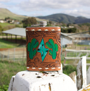 Tooled Leather Flask