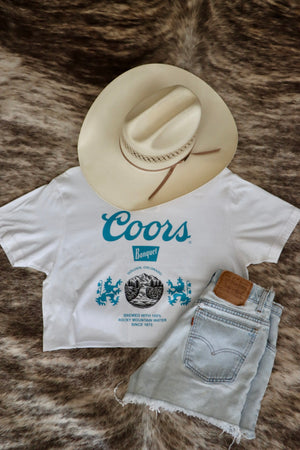 Teal Banquet Crop Tee