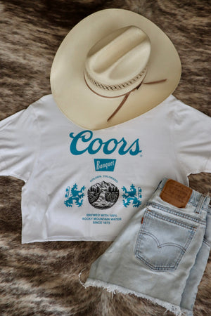 Teal Banquet Crop Tee