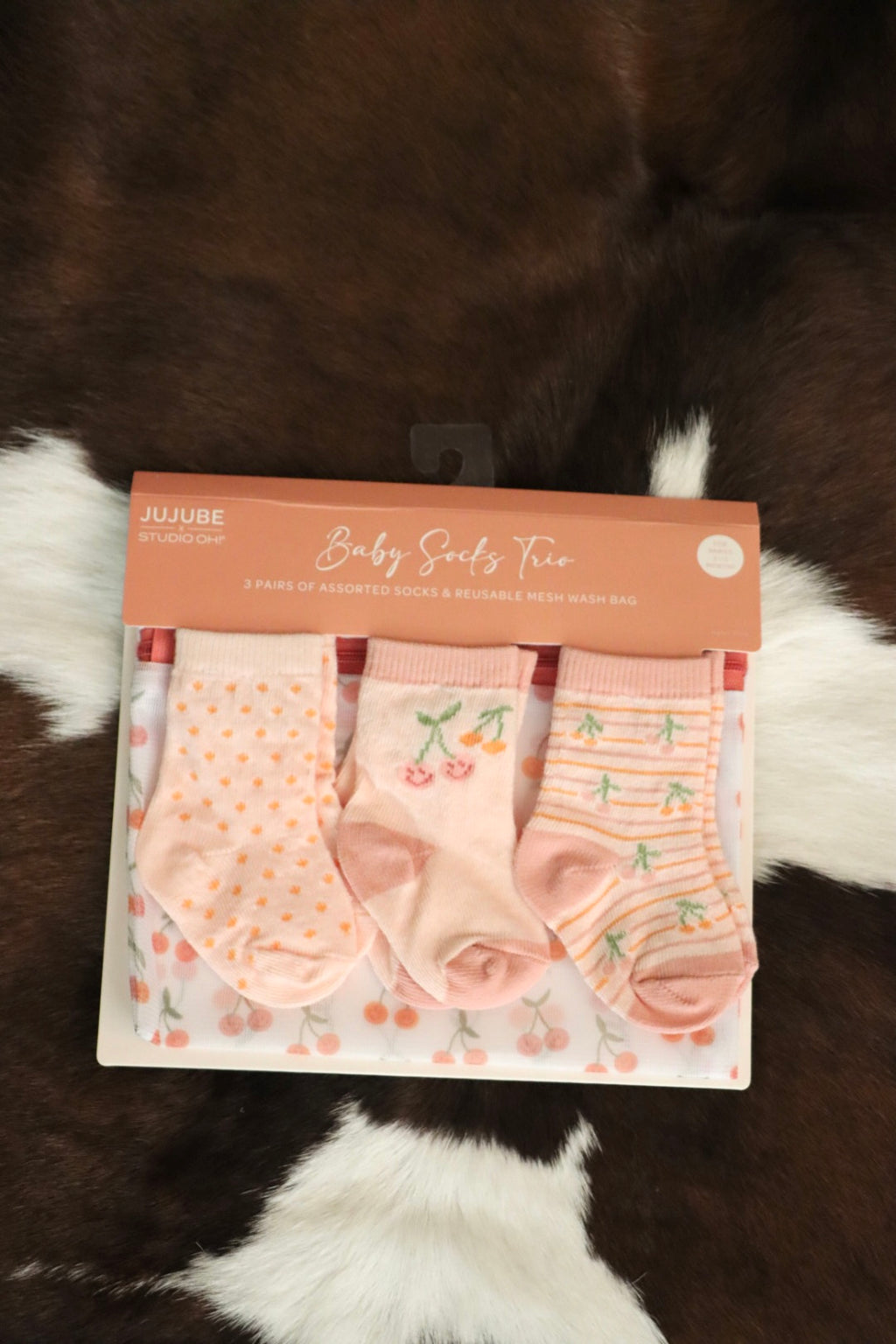Baby Cherry Socks + Wash Bag