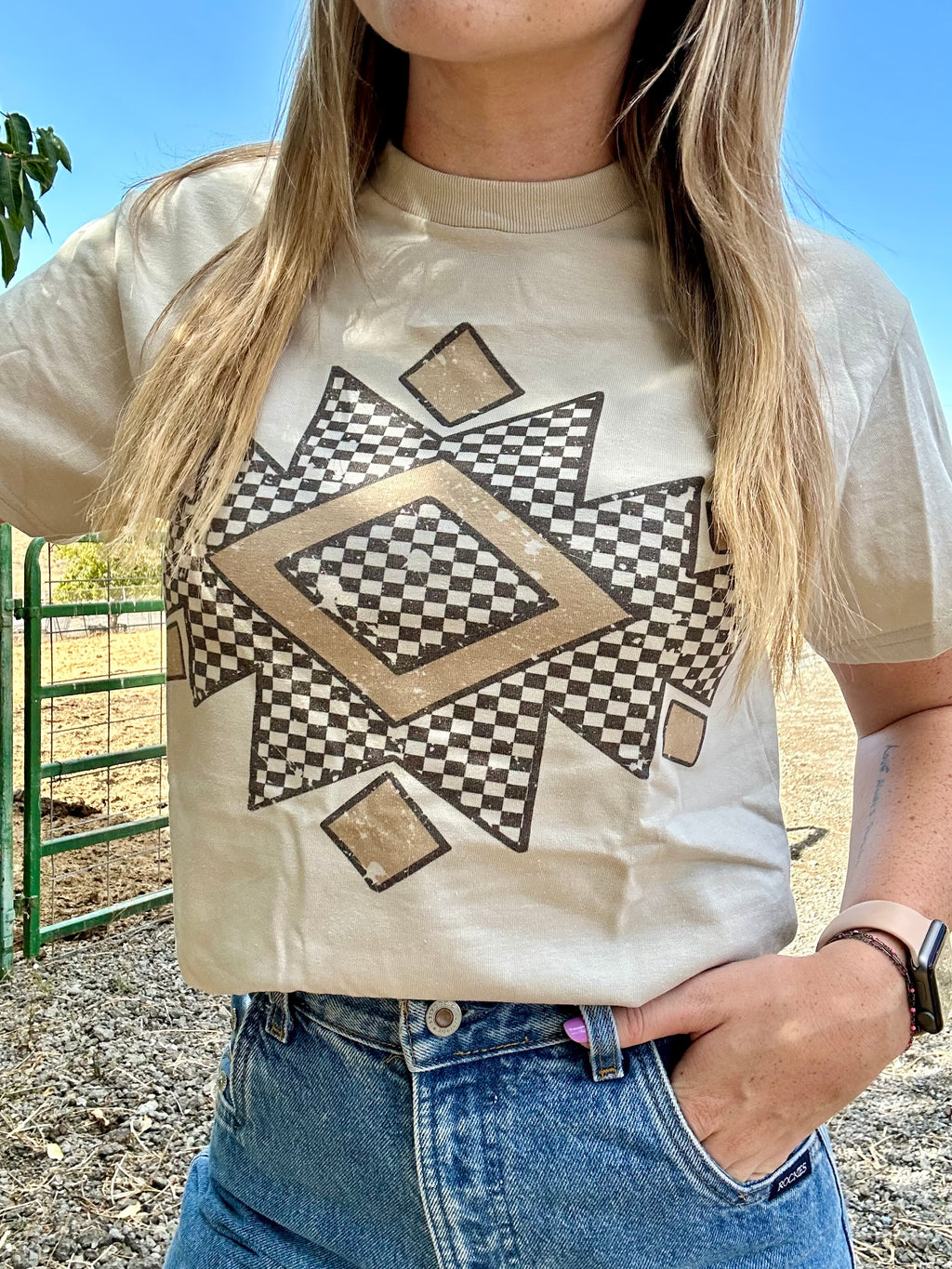 Aztec Checkered Tee