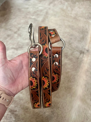 Tooled Leather Dog Leash