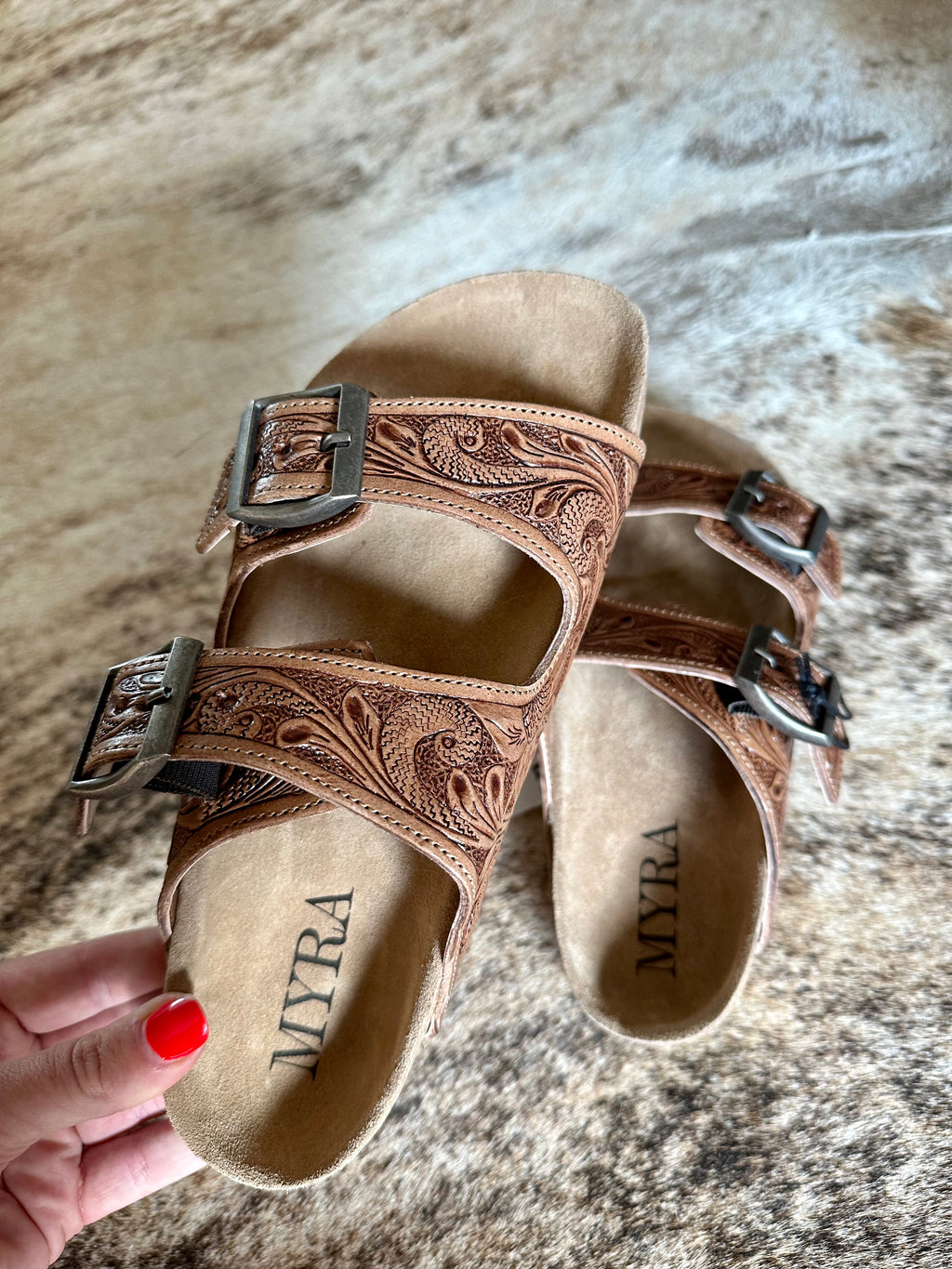 Tooled Leather Sandals (+colors)