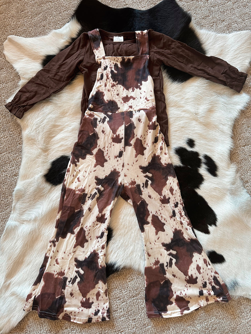 Cow Print Jumpsuit Set