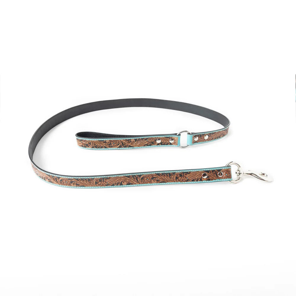 Tooled Leather Dog Leash
