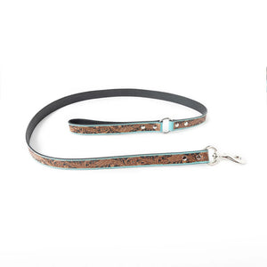 Tooled Leather Dog Leash