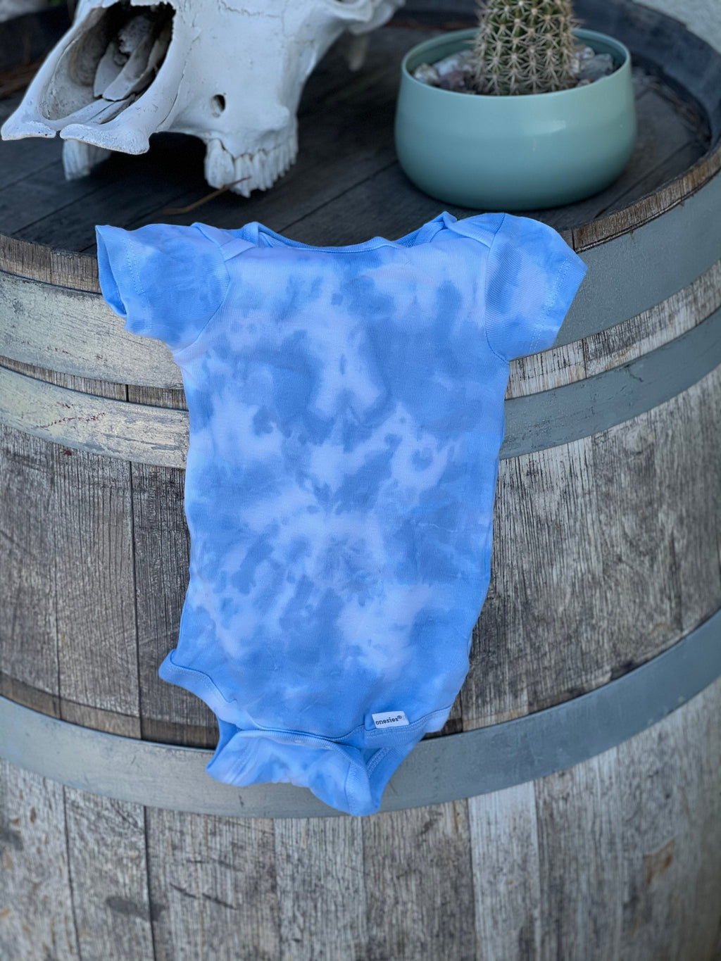 Blue Tie Dye Baby Onesie