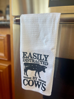 Distracted By Cows Towel