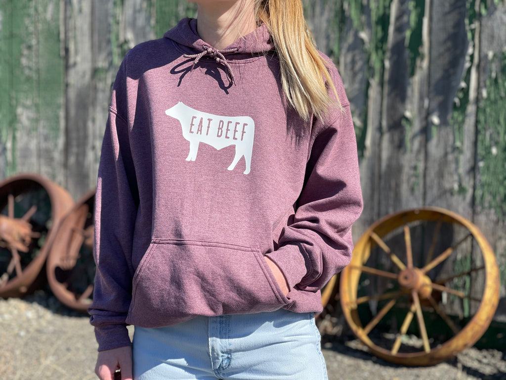 Maroon Eat Beef Hoodie