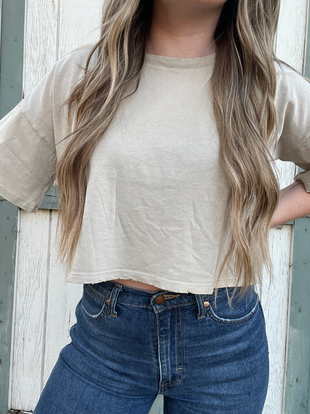 Distressed Crop Tee