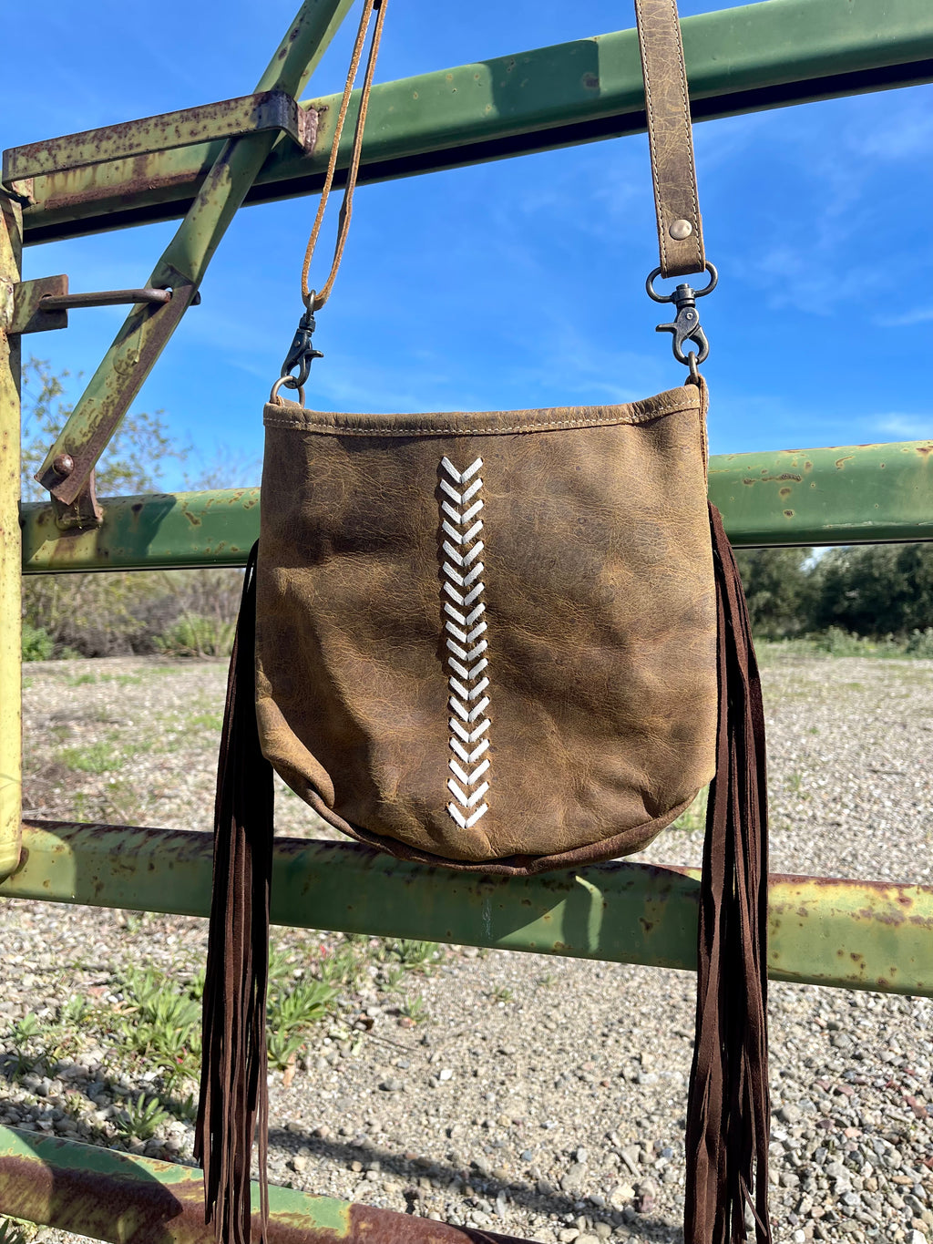 Leather Chevron Purse