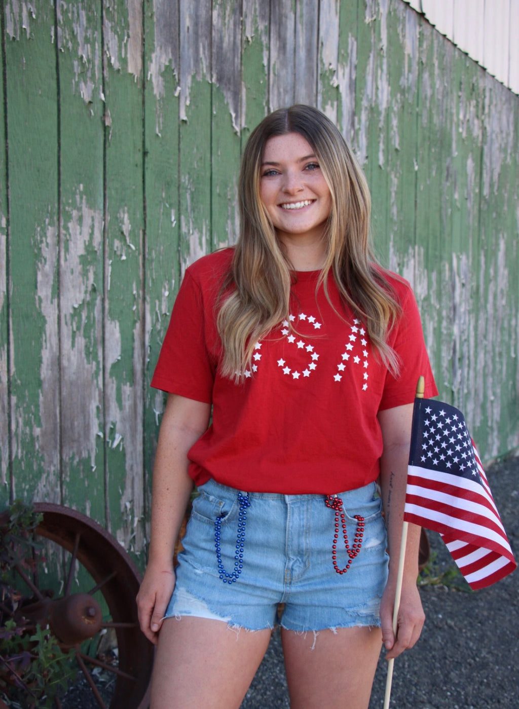 Red USA Tee