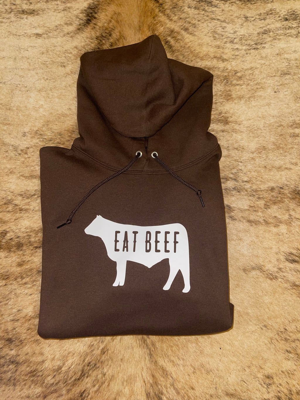 Brown Eat Beef Hoodie